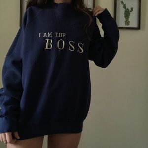 I Am The Boss Long Sleeve Crew Neck